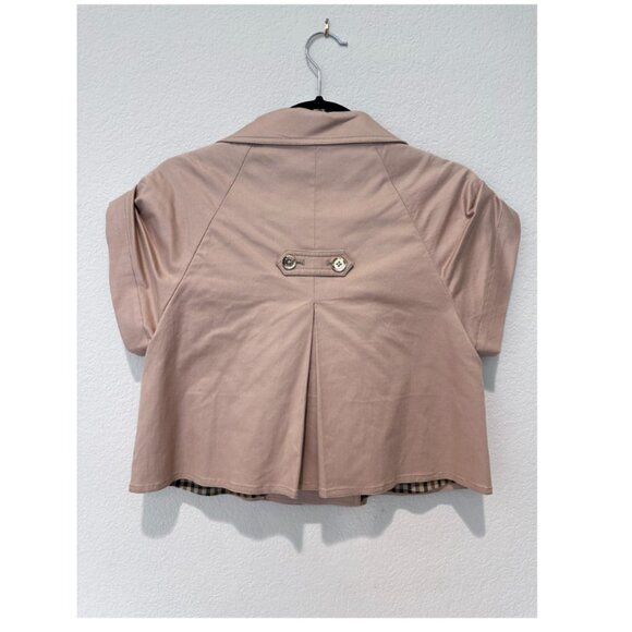 Khaki Crop Trench Coat - Picture 2 of 6